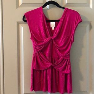 Anthropologie Pink Twisted Top